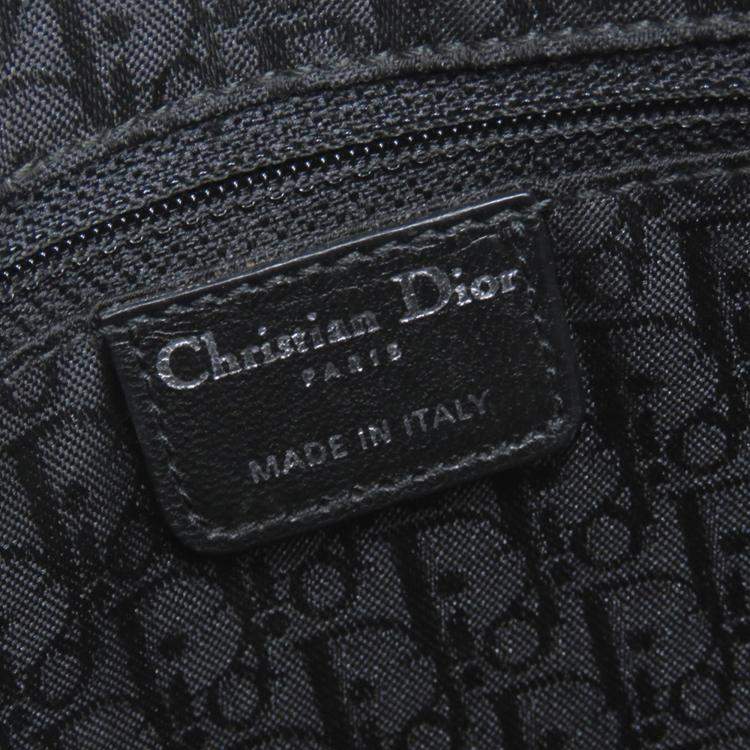 Pre Owned Dior Black Patent Leather Cannage Lady Dior Satchel Bag