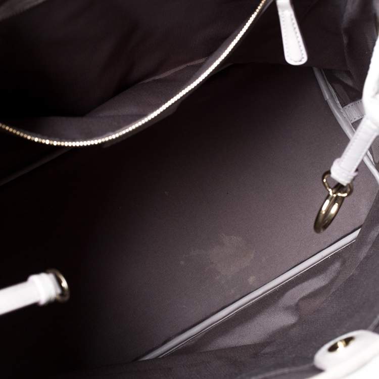 Pre Owned Dior Grey Coated Canvas and Leather Medium Panarea Shopper Tote