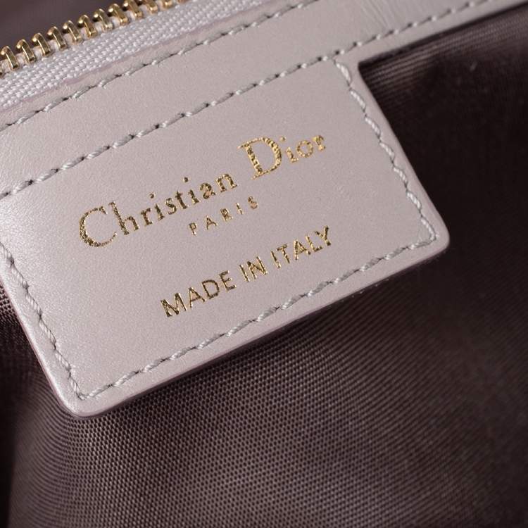 Pre Owned Dior Grey Coated Canvas and Leather Medium Panarea Shopper Tote