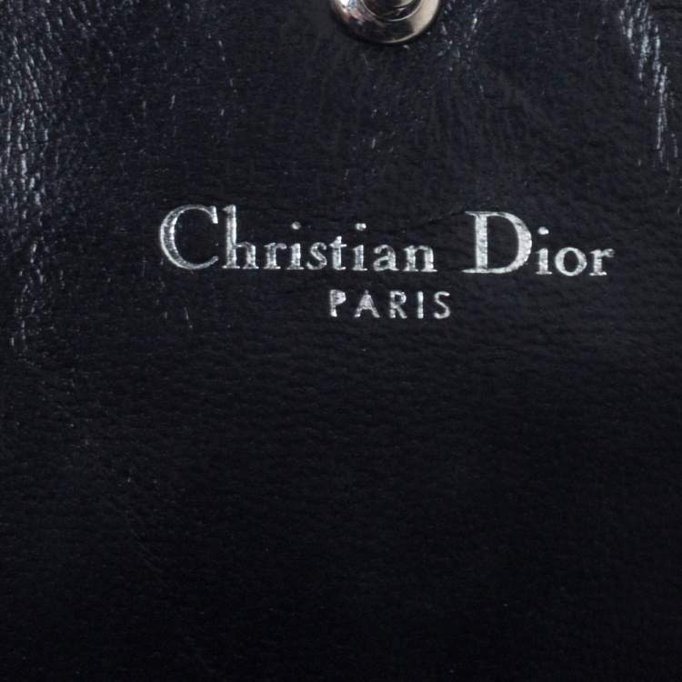 Pre Owned Dior Black Patent Leather Diorama Wallet on chain