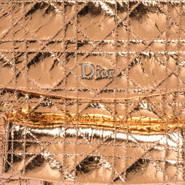 Pre Owned Dior Metallic Peach Cannage Patent Leather Stardust Backpack