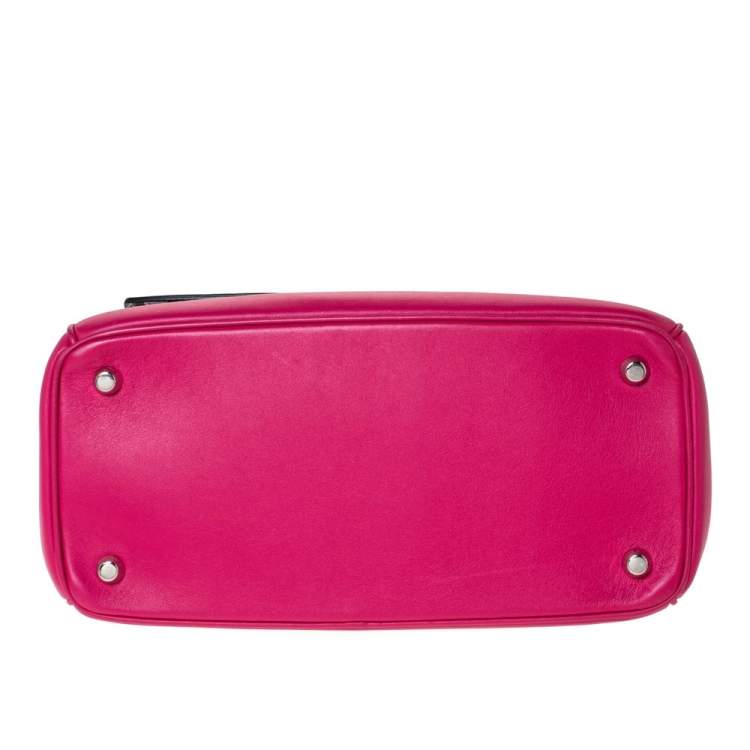 Pre Owned Dior Magenta Leather Be Dior Flap Bag