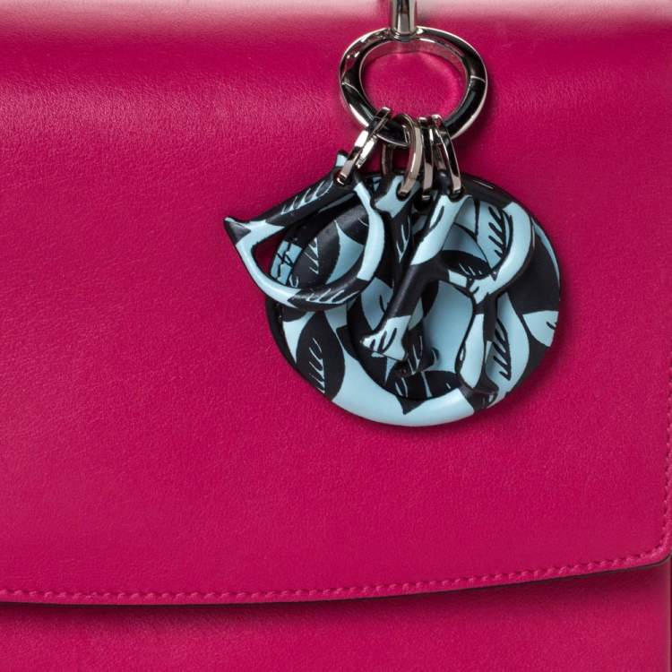 Pre Owned Dior Magenta Leather Be Dior Flap Bag