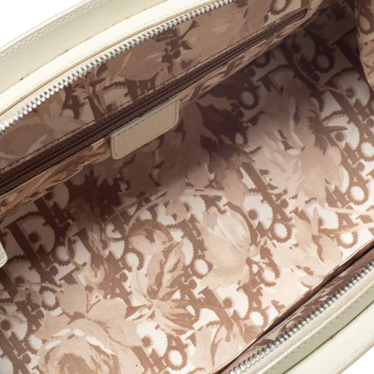 Pre Owned Dior White Leather Detective Satchel
