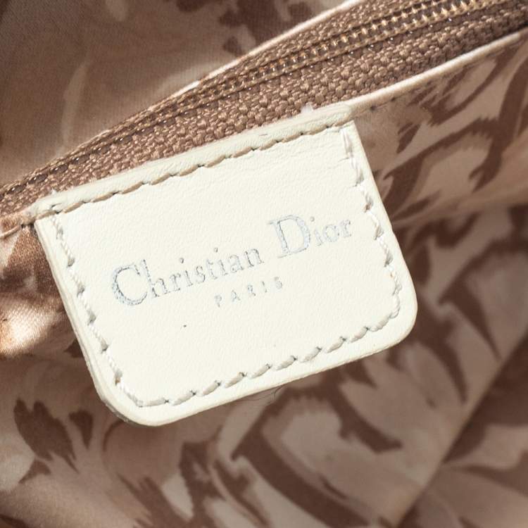 Pre Owned Dior White Leather Detective Satchel