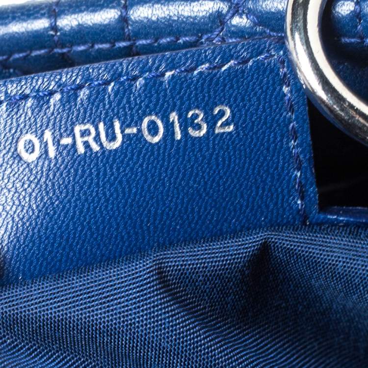 Pre Owned Dior Blue Cannage Leather Soft Lady Dior Shopper Tote