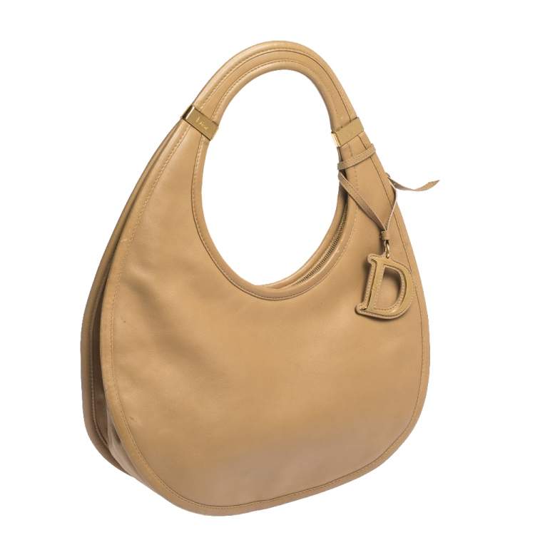 Pre Owned Dior Beige Leather Diorita Hobo
