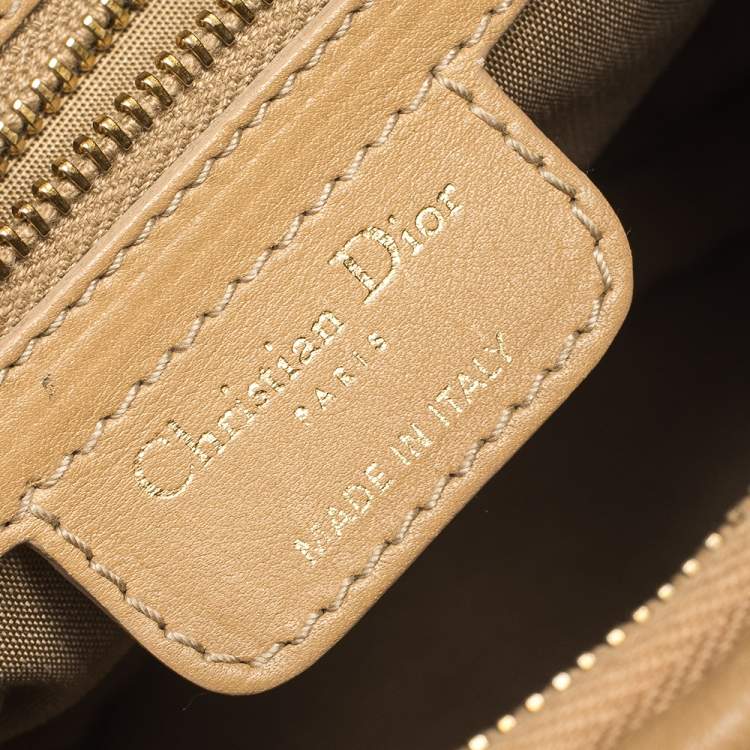 Pre Owned Dior Beige Leather Diorita Hobo