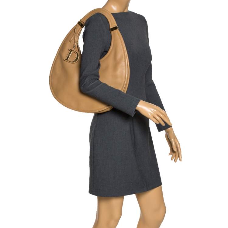 Pre Owned Dior Beige Leather Diorita Hobo