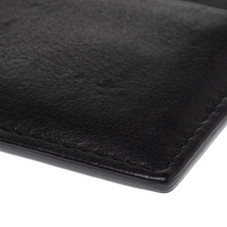 Pre Owned Dior Black Leather Zip Card Holder