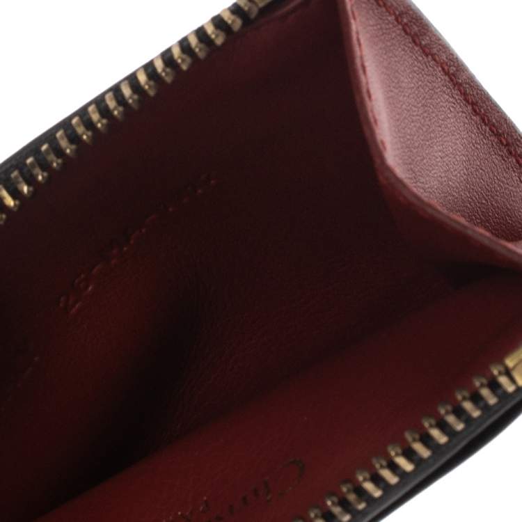 Pre Owned Dior Black Leather Zip Card Holder