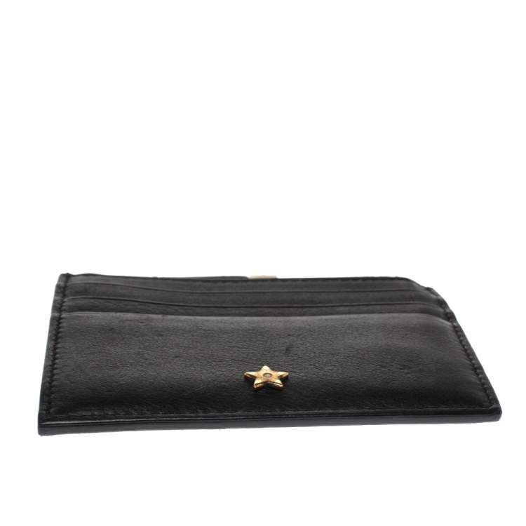 Pre Owned Dior Black Leather Zip Card Holder