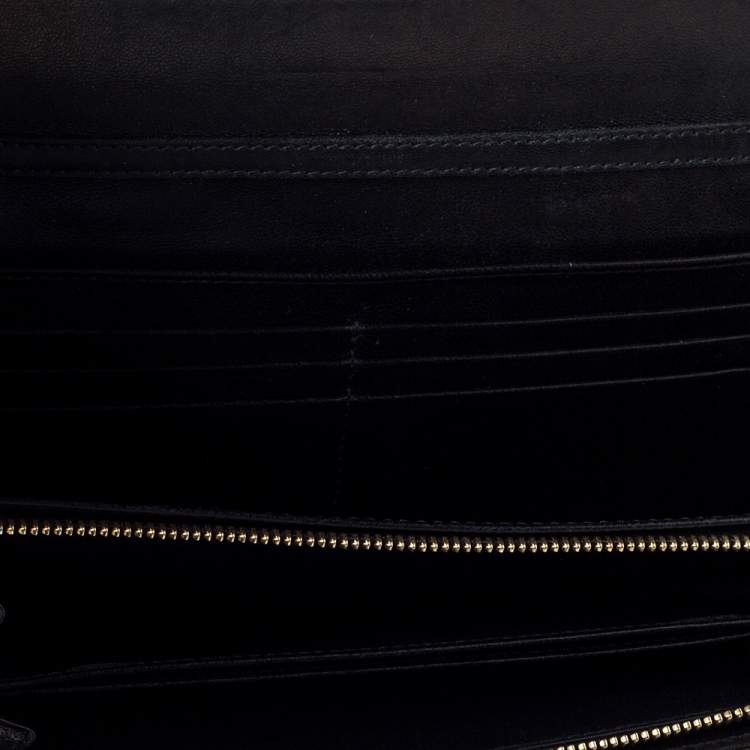 Pre Owned Dior Black Cannage Patent Leather Wallet on Chain