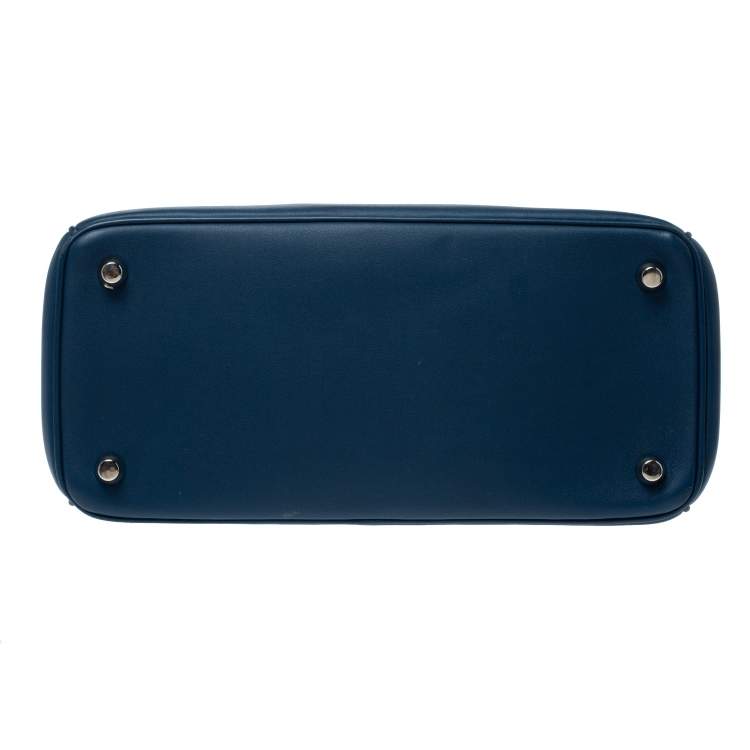 Pre Owned Dior Blue Leather Small Be Dior Flap Top Handle Bag
