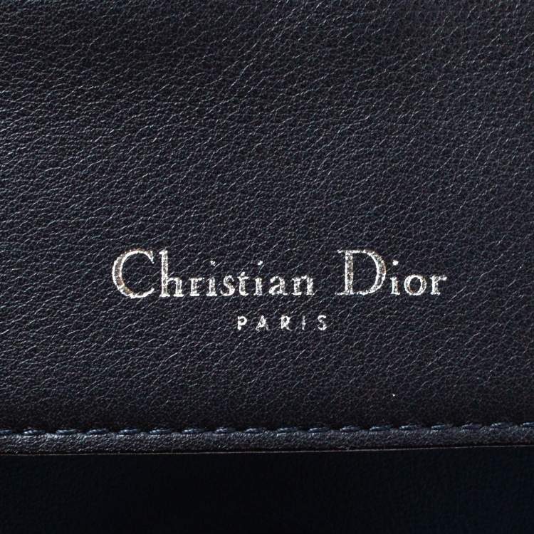 Pre Owned Dior Blue Leather Small Be Dior Flap Top Handle Bag