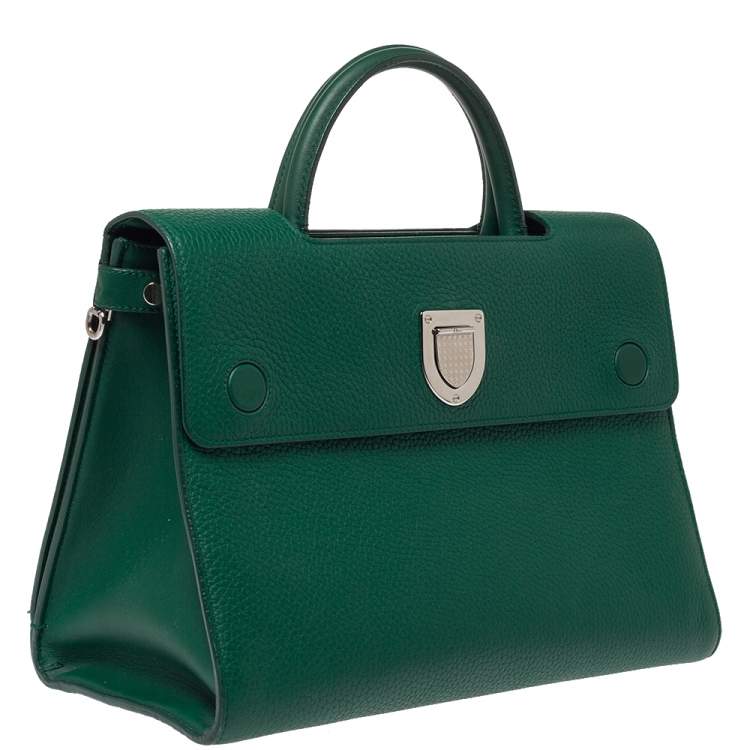 Pre Owned Dior Green Leather Medium Diorever Bag
