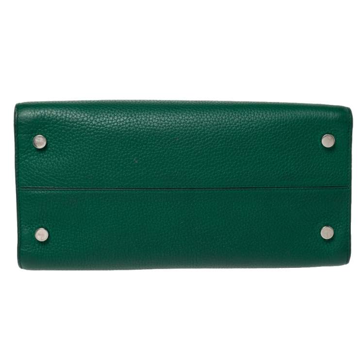 Pre Owned Dior Green Leather Medium Diorever Bag