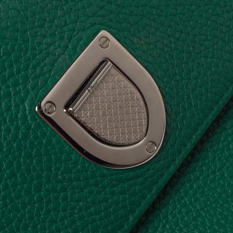 Pre Owned Dior Green Leather Medium Diorever Bag