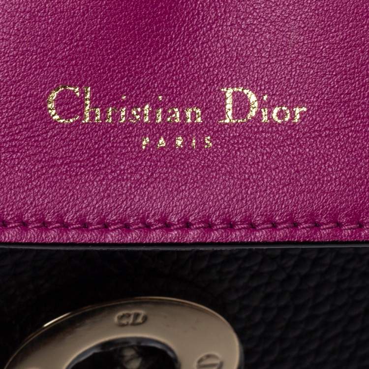 Pre Owned Dior Black Leather Small Be Dior Flap Top Handle Bag