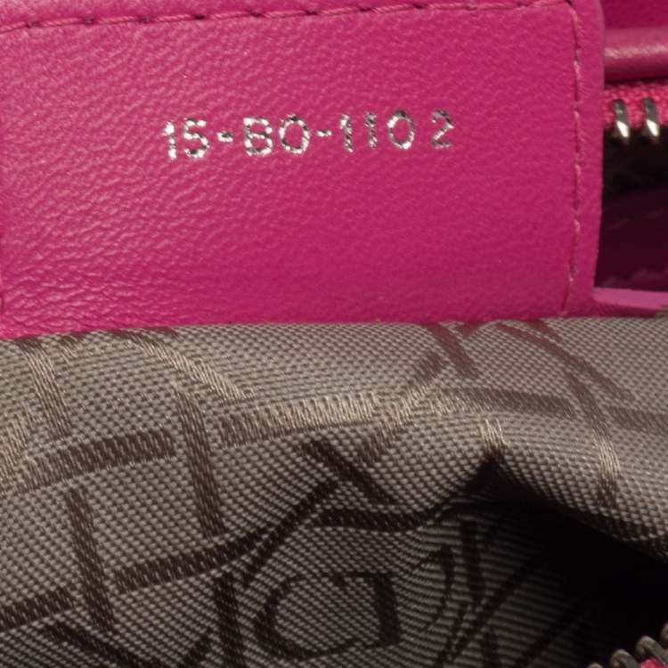 Pre Owned Dior Pink Leather Medium Lady Dior Tote