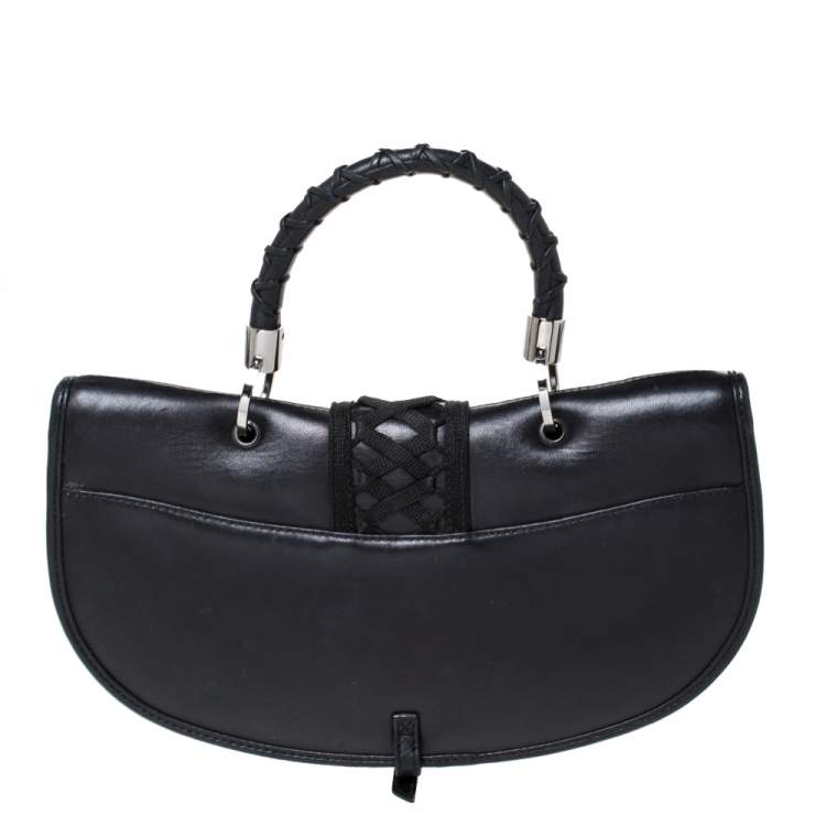 Pre Owned Dior Black Leather Admit It Top Handle Bag