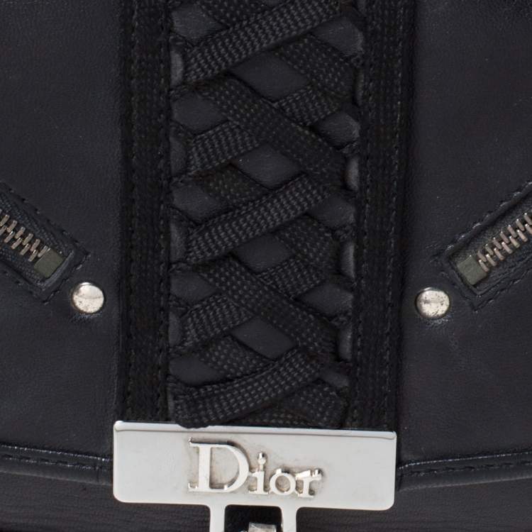 Pre Owned Dior Black Leather Admit It Top Handle Bag