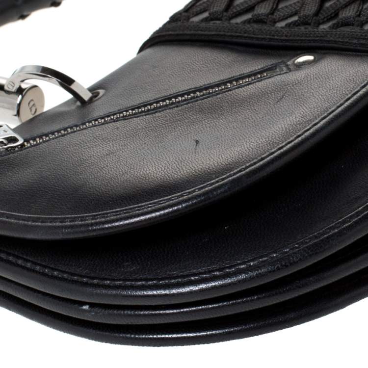 Pre Owned Dior Black Leather Admit It Top Handle Bag