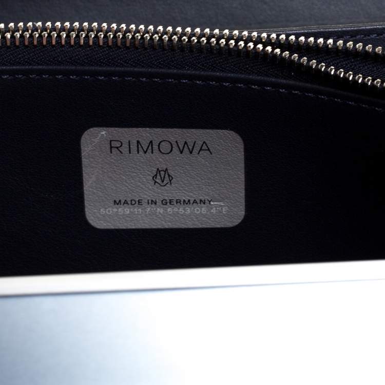 Pre Owned Christian Dior x Rimowa Two Tone Blue Aluminum and Leather Personal Clutch Bag
