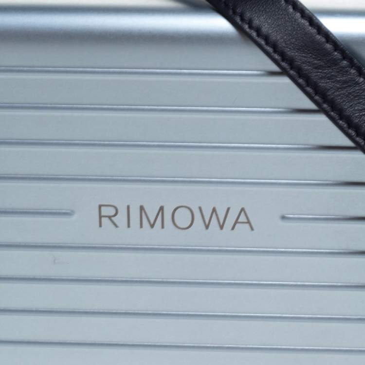 Pre Owned Christian Dior x Rimowa Two Tone Blue Aluminum and Leather Personal Clutch Bag