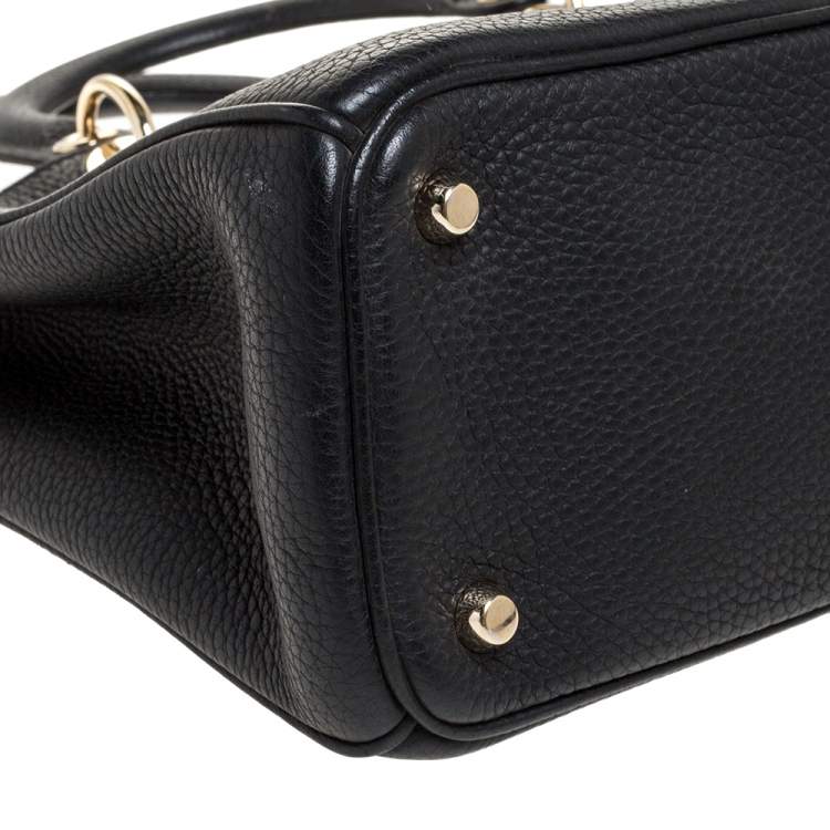 Pre Owned Dior Black Leather Medium Diorissimo Shopper Tote