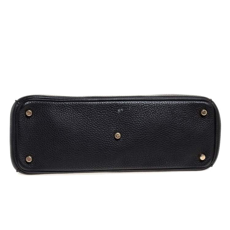 Pre Owned Dior Black Leather Medium Diorissimo Shopper Tote