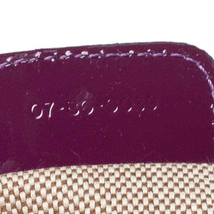 Pre Owned Dior Purple Monogram Patent Leather Boston Bag