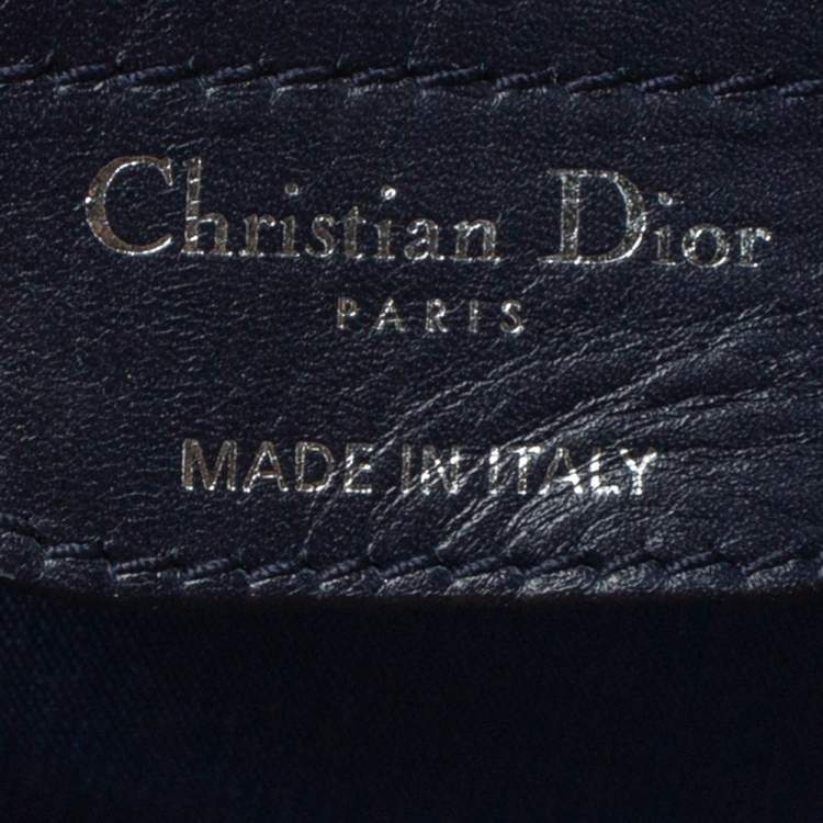 Pre Owned Dior Blue Coated Canvas and Leather Medium Panarea Shopper Tote