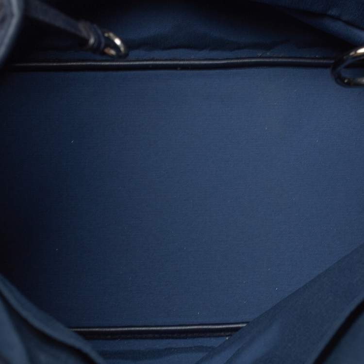 Pre Owned Dior Blue Coated Canvas and Leather Medium Panarea Shopper Tote