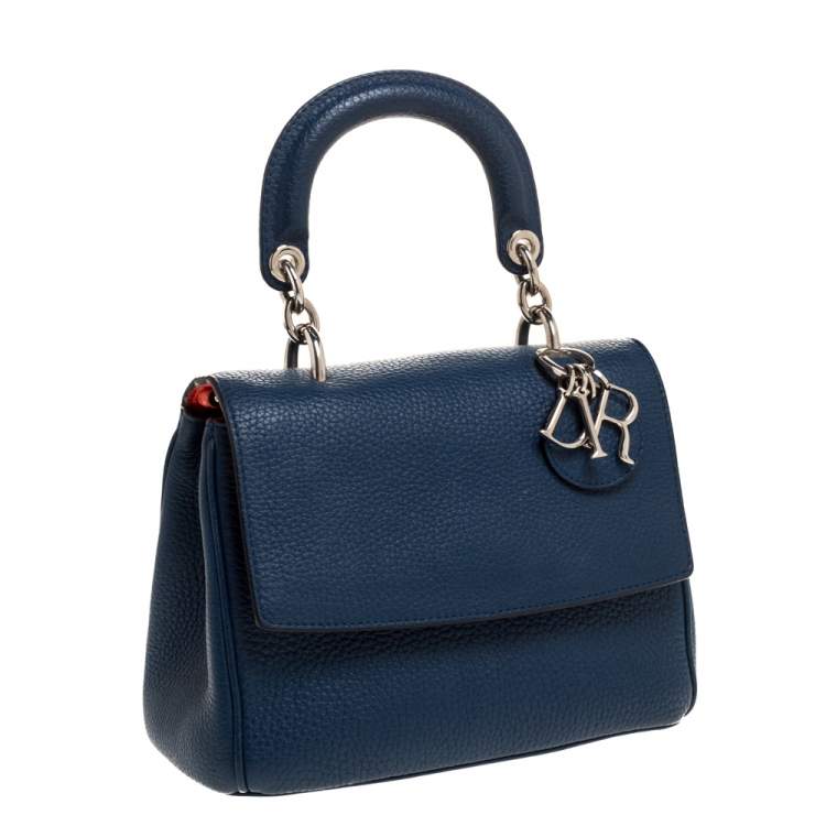 Pre Owned Dior Blue Leather Mini Be Dior Top Handle Bag