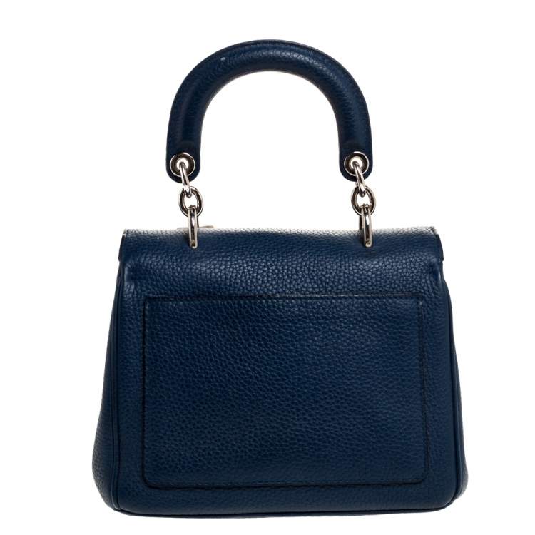 Pre Owned Dior Blue Leather Mini Be Dior Top Handle Bag