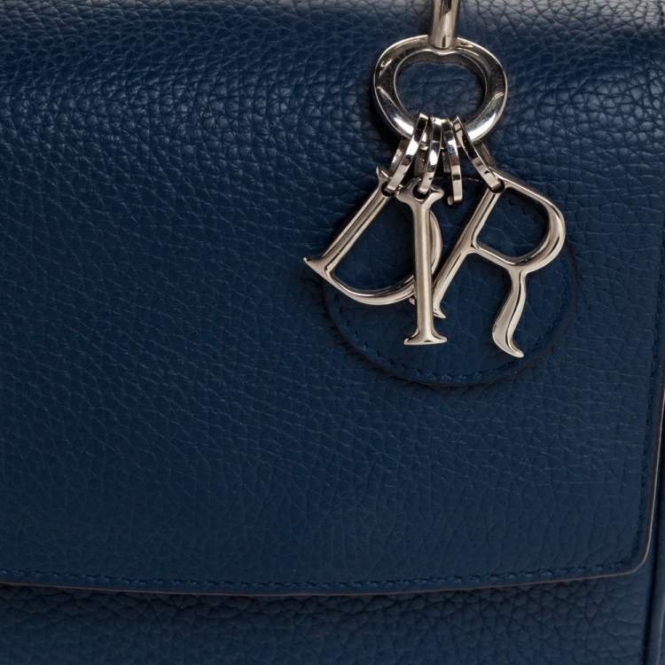 Pre Owned Dior Blue Leather Mini Be Dior Top Handle Bag