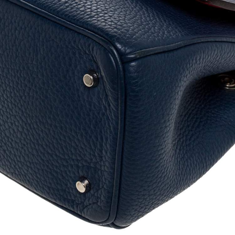 Pre Owned Dior Blue Leather Mini Be Dior Top Handle Bag