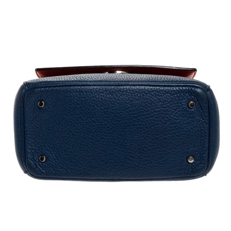 Pre Owned Dior Blue Leather Mini Be Dior Top Handle Bag