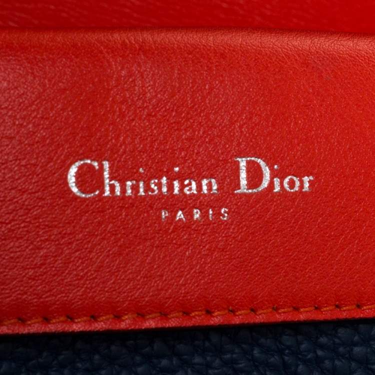 Pre Owned Dior Blue Leather Mini Be Dior Top Handle Bag