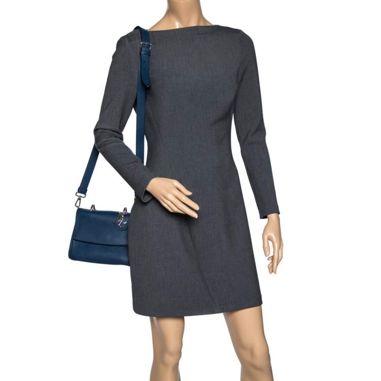 Pre Owned Dior Blue Leather Mini Be Dior Top Handle Bag