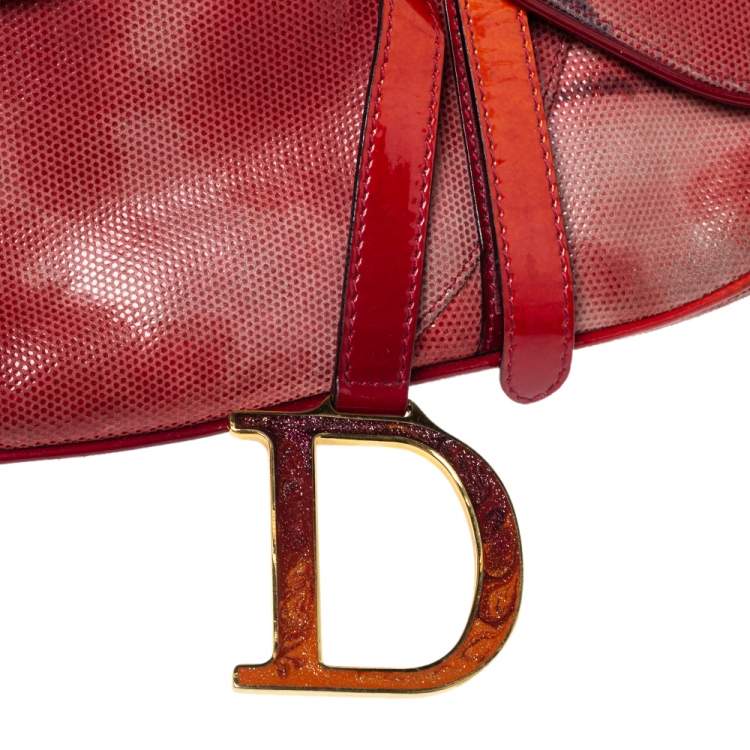 Pre Owned Dior Multicolor Suede and Patent Leather Saddle Tie Dye Bag