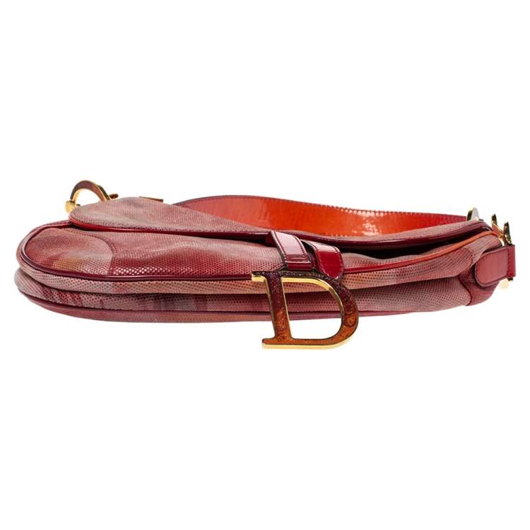 Pre Owned Dior Multicolor Suede and Patent Leather Saddle Tie Dye Bag
