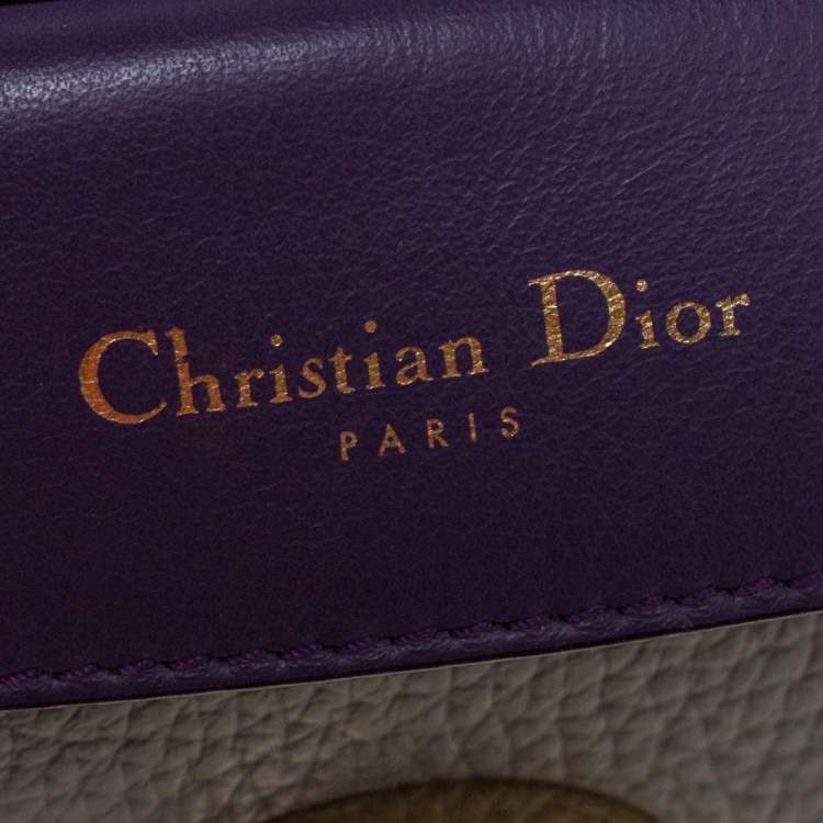 Pre Owned Dior Grey Leather Mini Be Dior Top Handle Bag