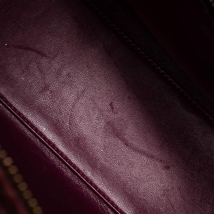 Pre Owned Dior Burgundy Ombre Python Large Lady Dior Tote