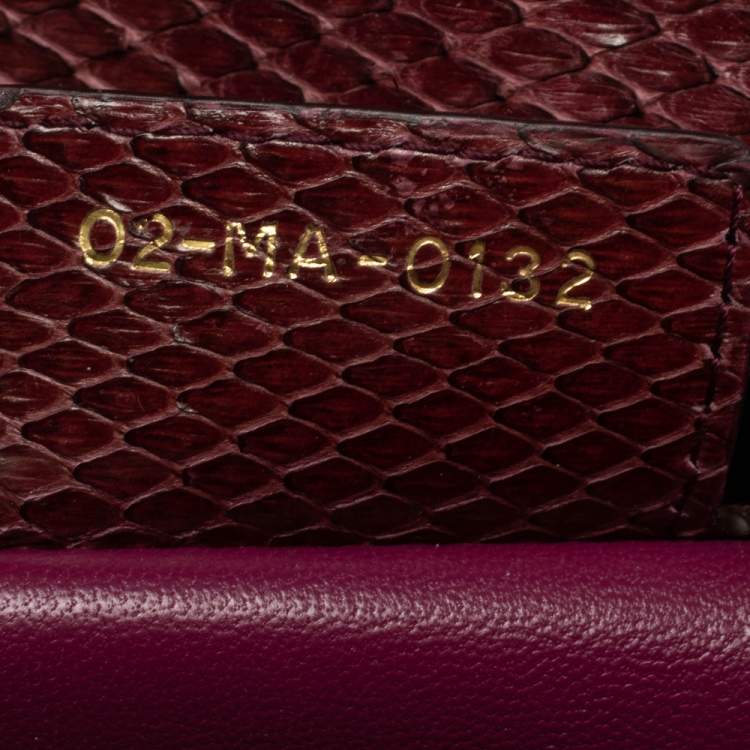 Pre Owned Dior Burgundy Ombre Python Large Lady Dior Tote