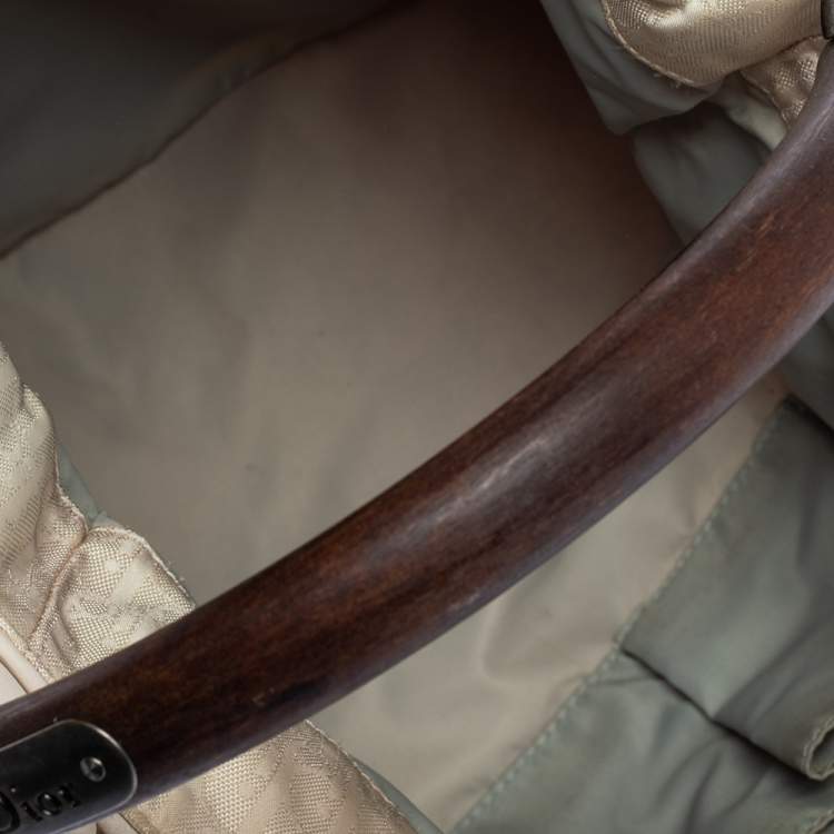 Pre Owned Dior White Oblique Canvas and Leather Ethnic Hobo