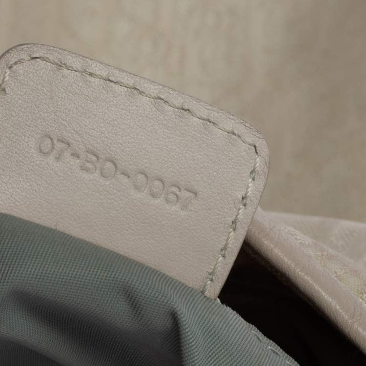 Pre Owned Dior White Oblique Canvas and Leather Ethnic Hobo