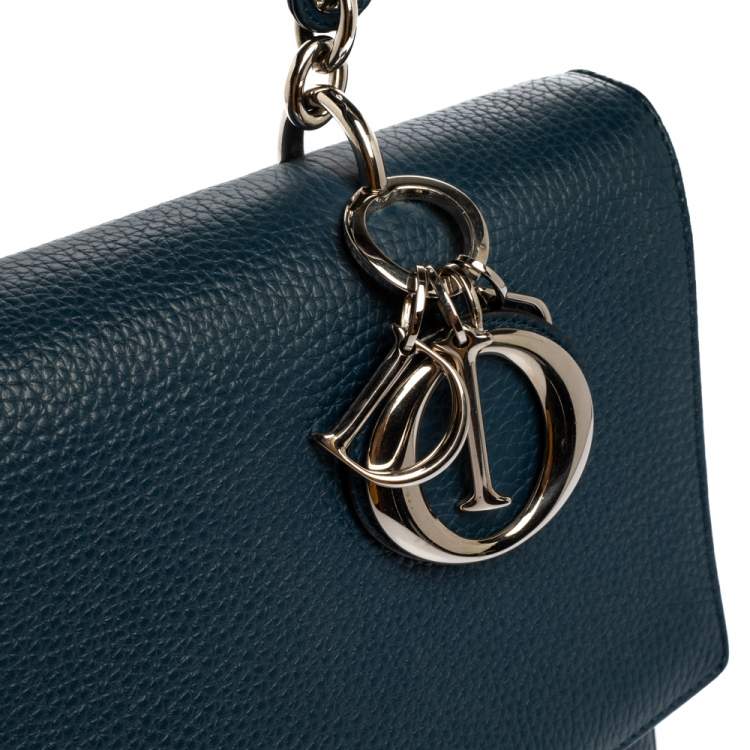 Pre Owned Dior Navy Blue Leather Large Be Dior Flap Top Handle Bag