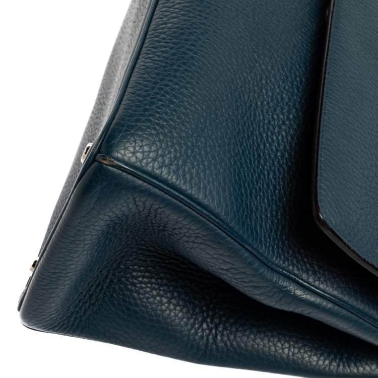 Pre Owned Dior Navy Blue Leather Large Be Dior Flap Top Handle Bag